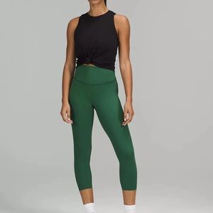 Lululemon Base Pace High-Rise Crop 8 Everglade Green Leggings Pants Pocket